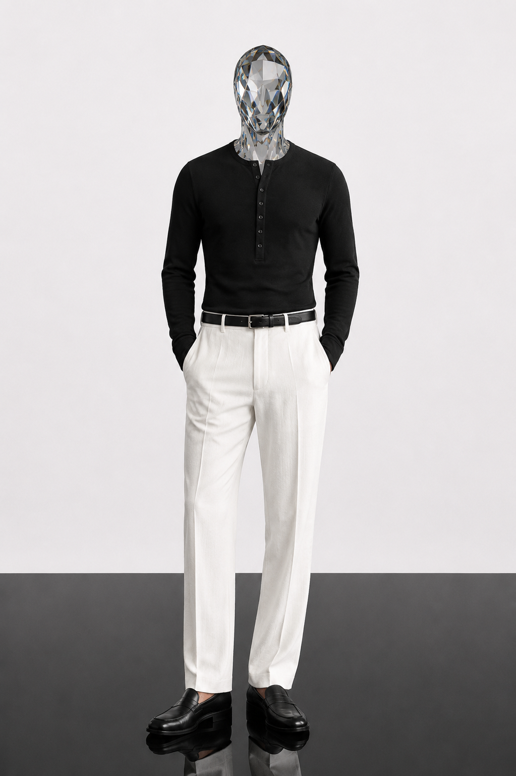 Black Wool Henley