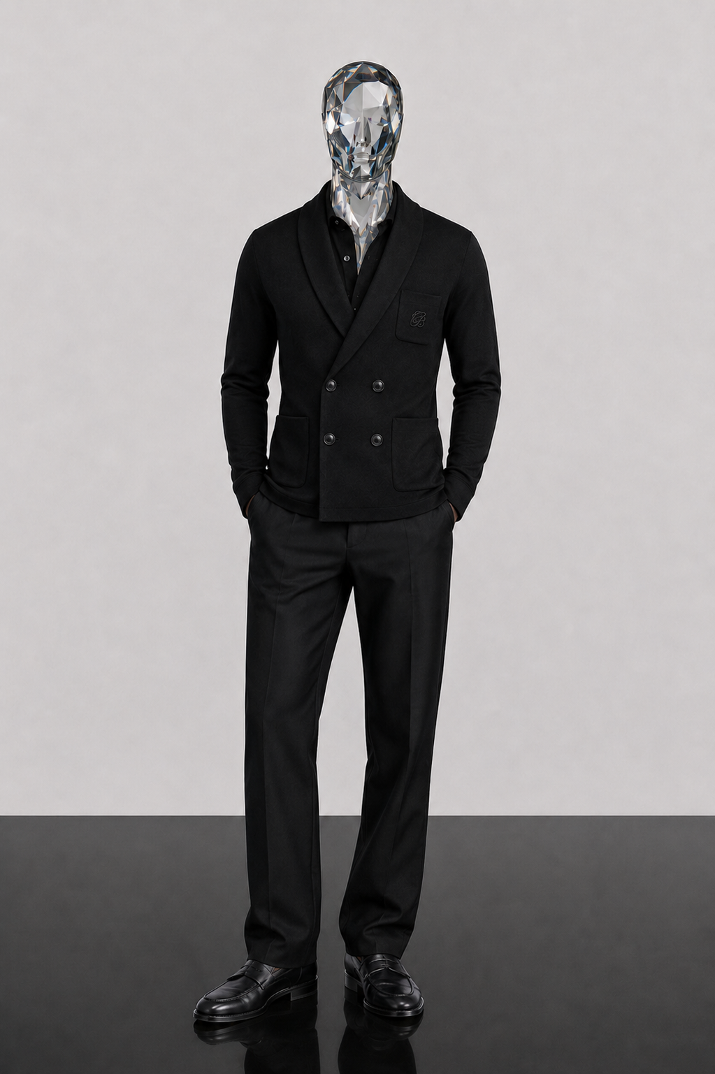 Black Wool Cardigan