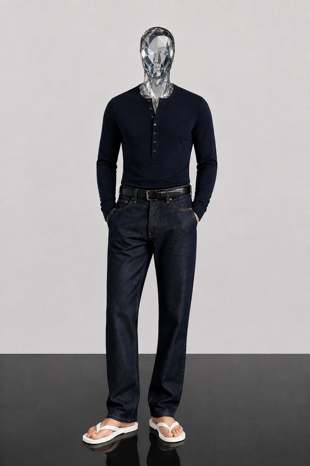 Navy Wool Henley
