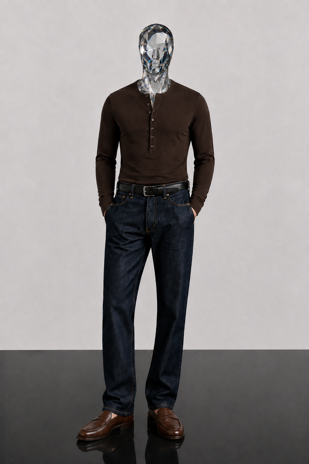 Brown Wool Henley