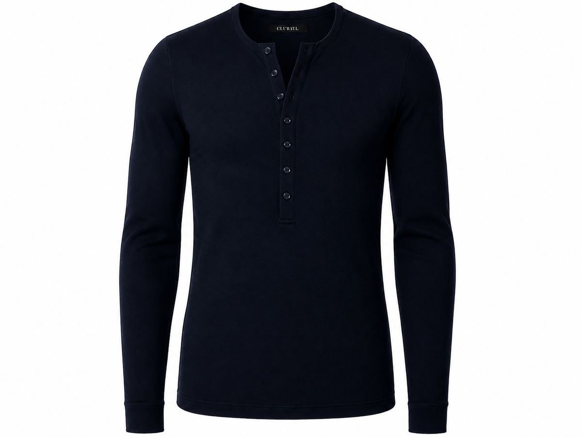 Navy Wool Henley